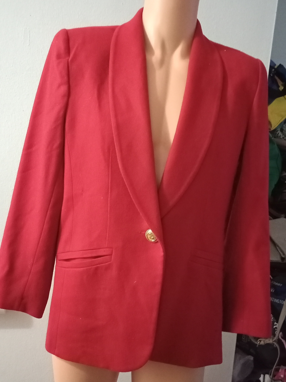vintage red wool blazer 100% pure wool By Allison Gail M